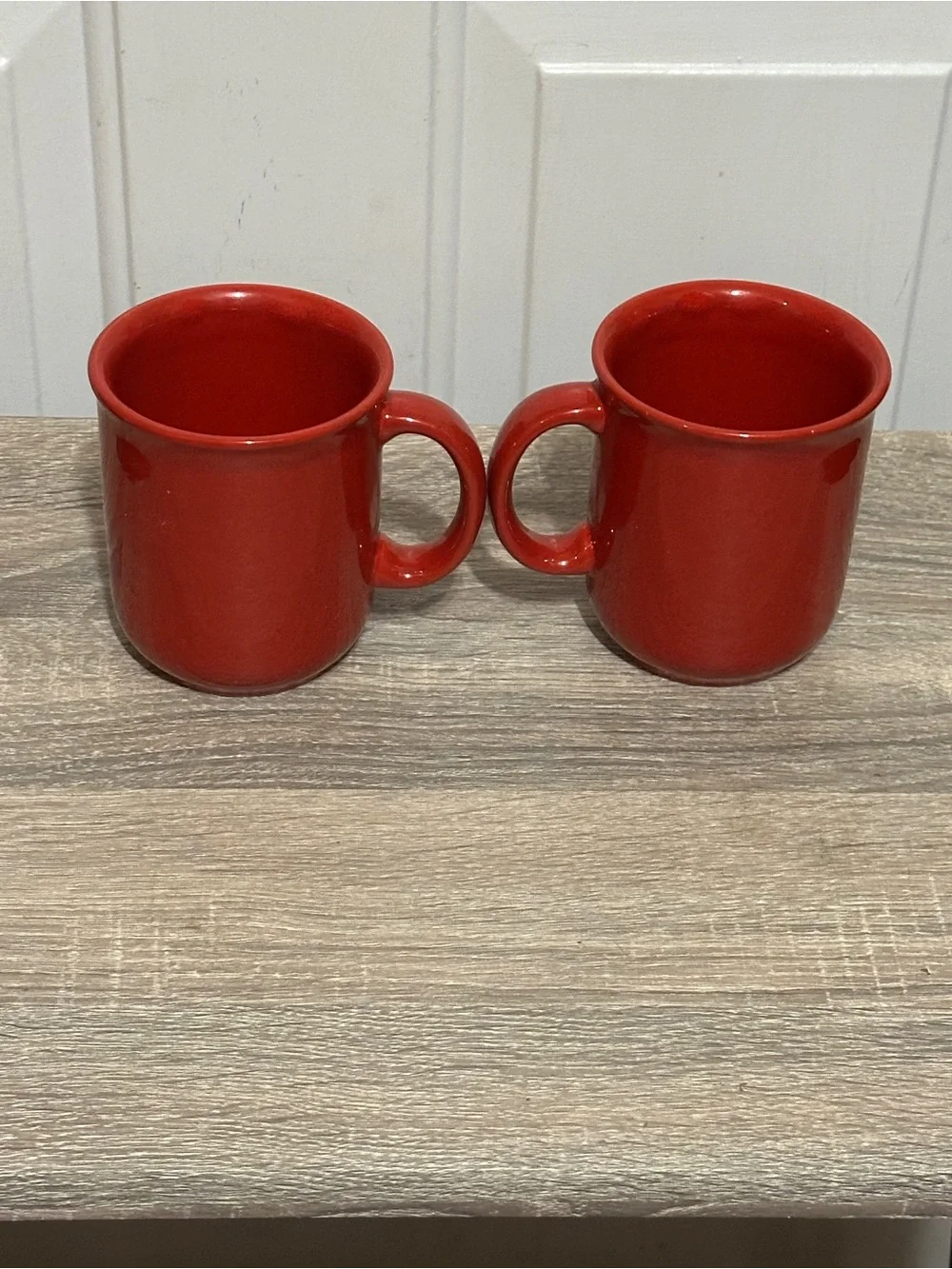 Pier 1 Red Coffee Mugs Set of 2 Earthenware Spain Dishwasher Microwave Safe